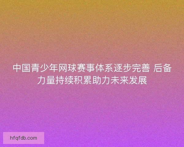 中国青少年网球赛事体系逐步完善 后备力量持续积累助力未来发展