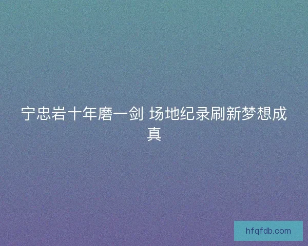 宁忠岩十年磨一剑 场地纪录刷新梦想成真
